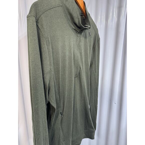 7 Diamonds Core Performance 1/4 Zip Army Green Stretch Quick Dry Size Medium - Picture 1 of 4